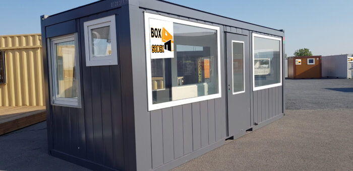 BATIMODULE 20′ Bureau semi vitré (4 faces)