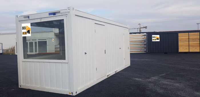 BATIMODULE 20′ Bureau semi vitré + cabine accueil