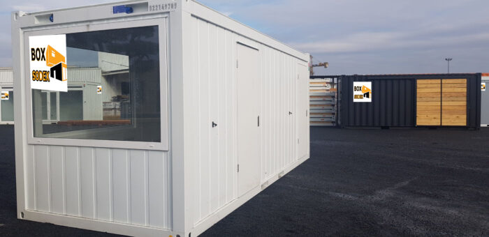BATIMODULE 20′ Bureau semi vitré + cabine accueil – Image 7