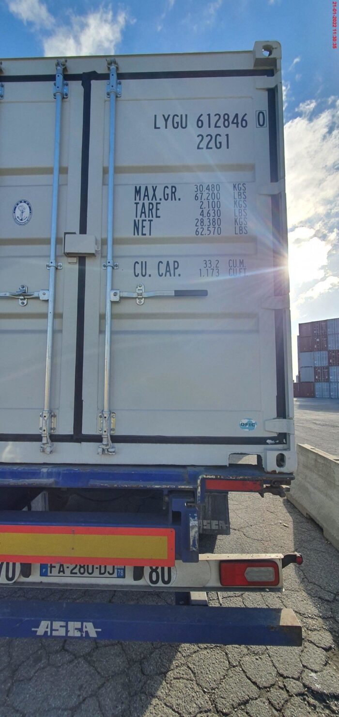 Container maritime 20′ DRY 1er voyage “easy open door”